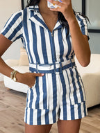 Rebel Striped Romper | Navy | FINAL SALE
