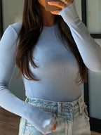 Essential Ribbed Long Sleeve | Baby Blue | +Plus Available | RESTOCK