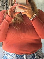 Maya Ribbed Bodysuit | Clay | FINAL SALE