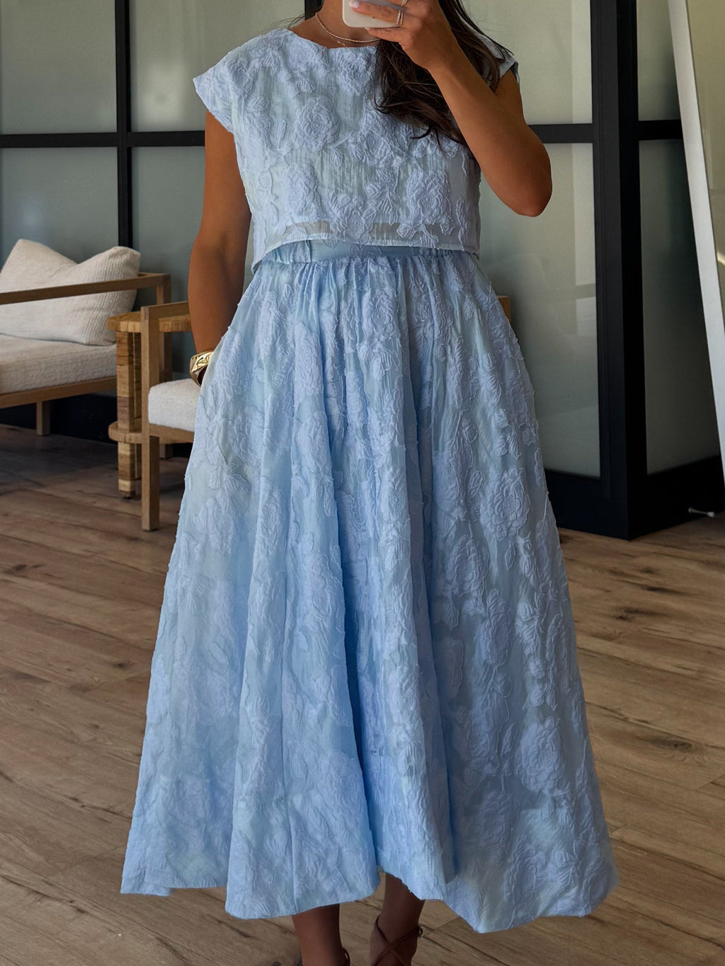 Astoria Floral Top | Soft Blue