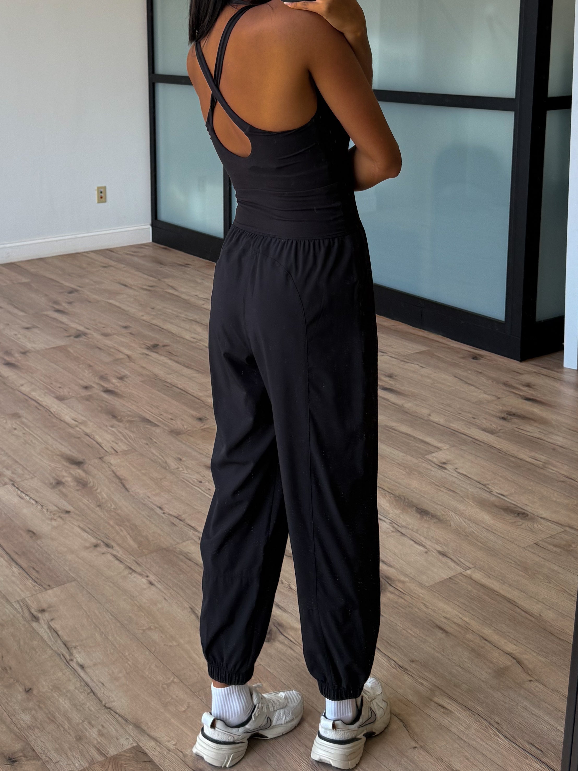 On Track Active Jogger Onesie | Black | +Plus Available