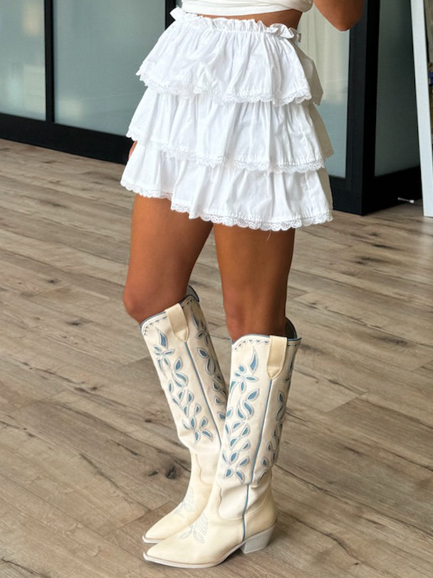 Bronco Western Boots | Ivory