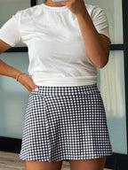 Gingham Active Skort | Black | RESTOCK
