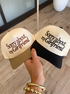 'Sorry About My Girlfriend' Canvas Cap | 2 Colors Available | FINAL SALE