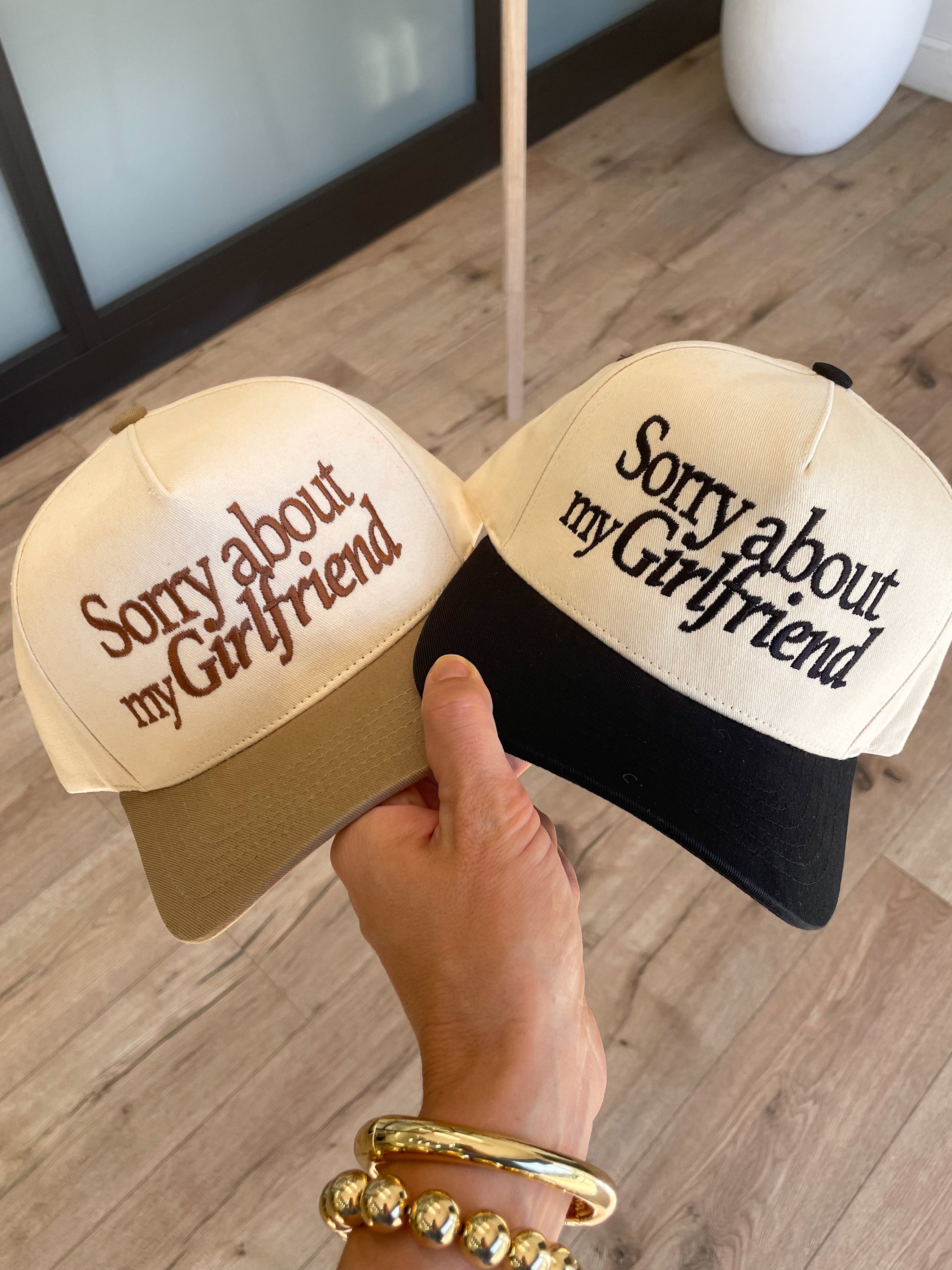 'Sorry About My Girlfriend' Canvas Cap | 2 Colors Available | FINAL SALE