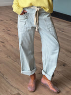 Jules Drawstring Barrel Pants | Skywashed Stripe