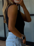 Essential Ribbed Tank | Black | +Plus Available