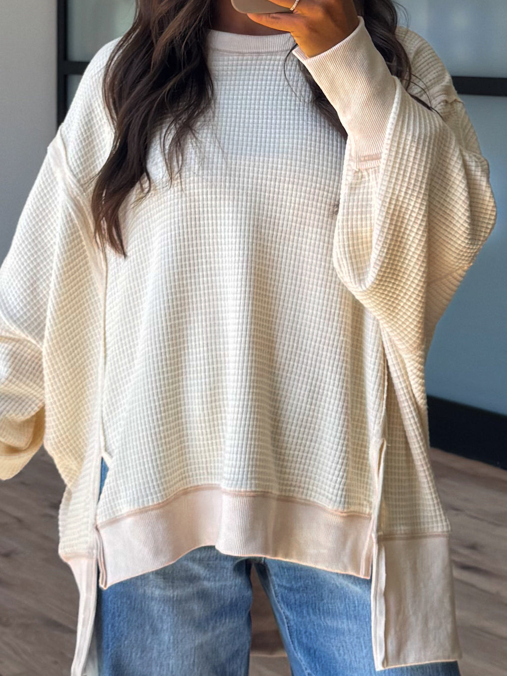 Without A Doubt Waffle Knit Top