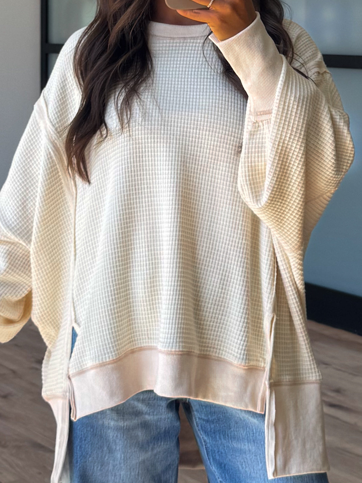Without A Doubt Waffle Knit Top