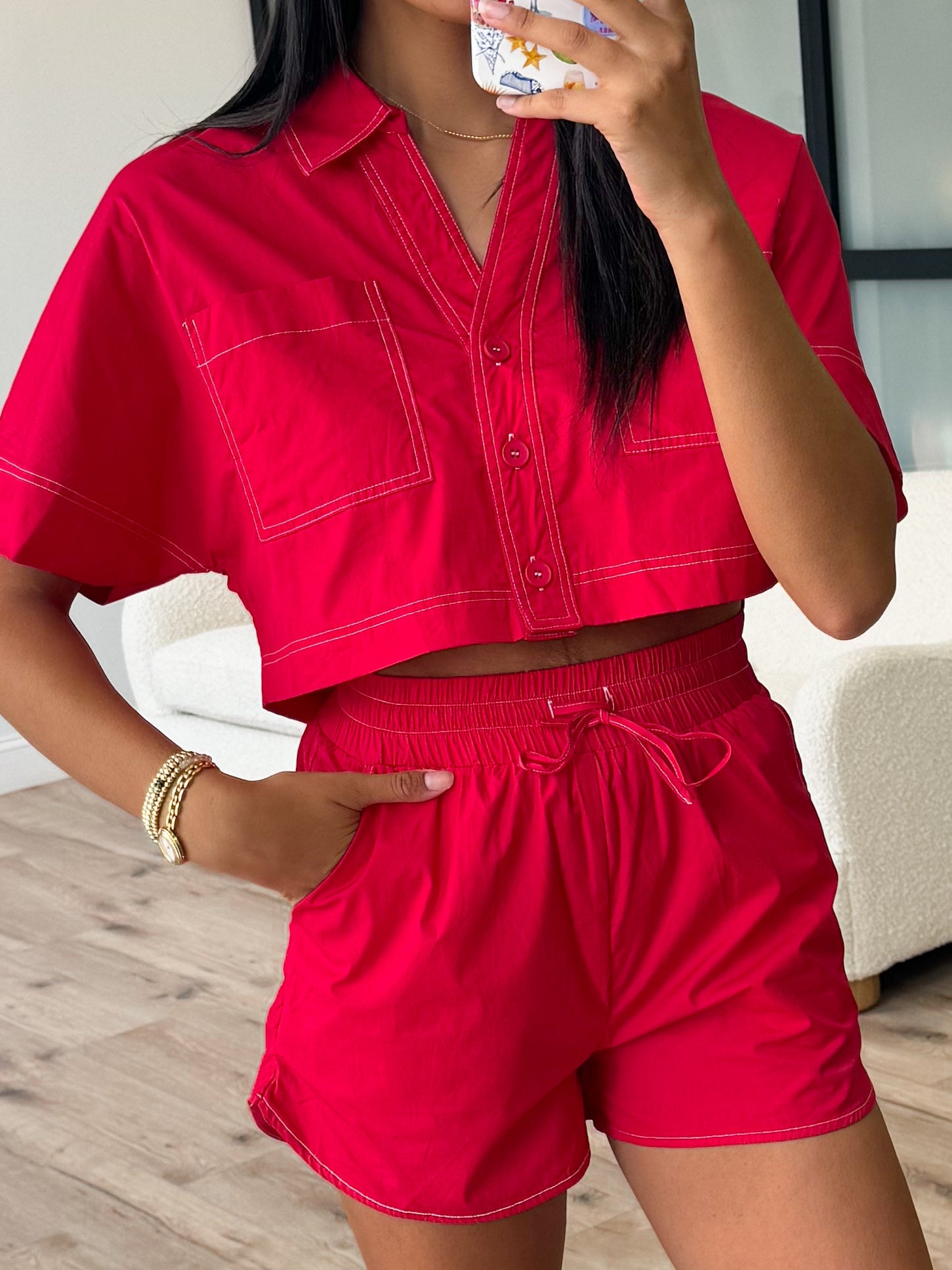 Camden Boxy Top | Red | FINAL SALE