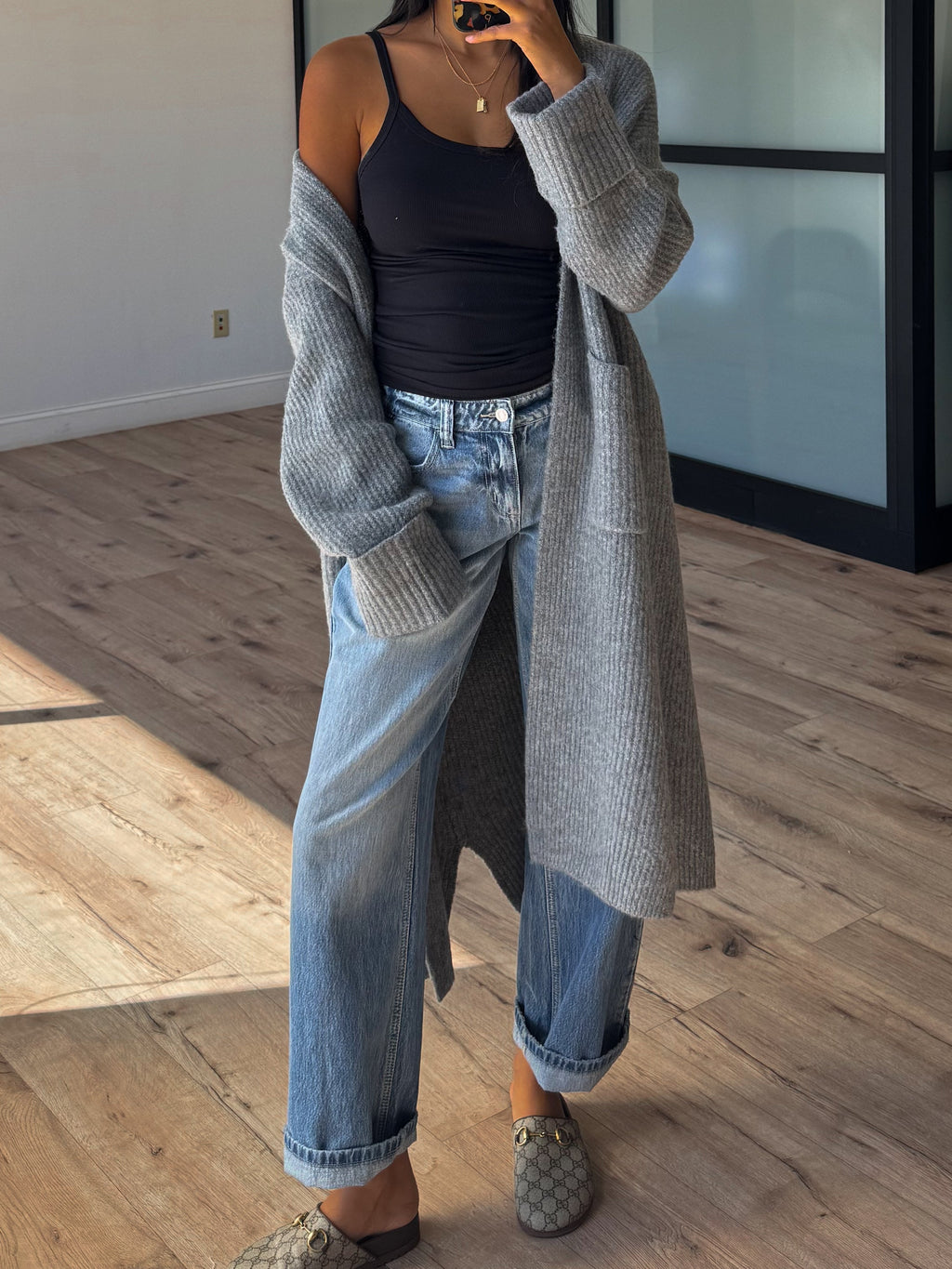 Beckett Longline Cardigan | Grey | +Plus Available