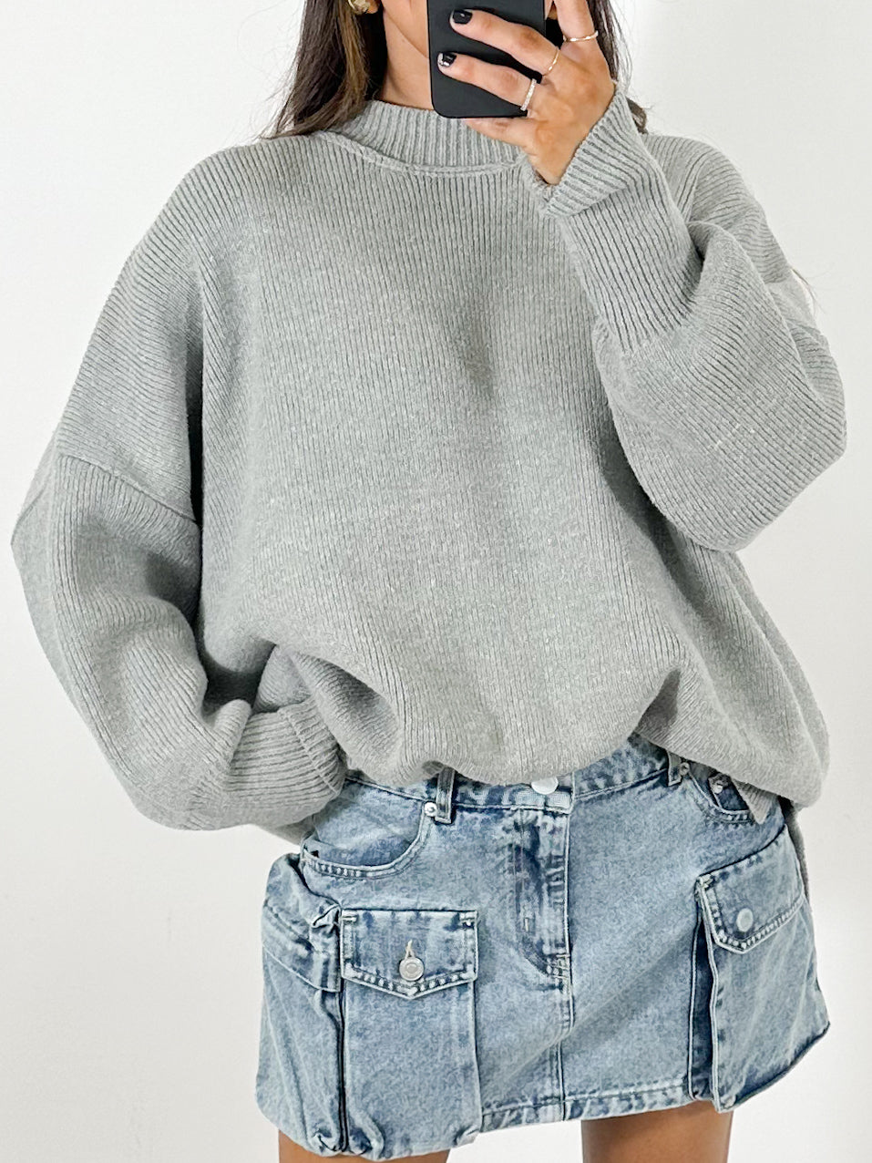 Bookclub Oversized Sweater | Grey | +Plus Available | RESTOCK