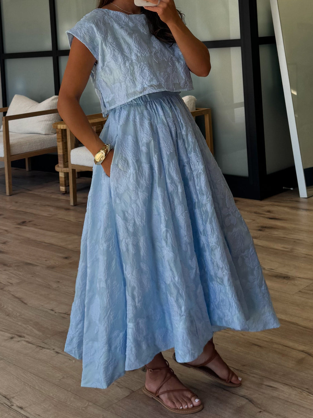 Astoria Floral Top | Soft Blue