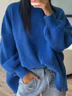 Lev Textured Sweater | Cobalt | +Plus Available | RESTOCK