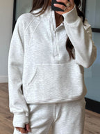 Activate Quarter Zip Hoodie | Light Grey | +Plus Available