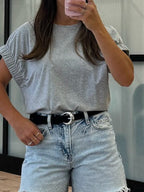 Mitchell Elastic Sleeve Tee | Grey