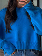 Skyler Ribbed Knit Sweater | Capri Blue