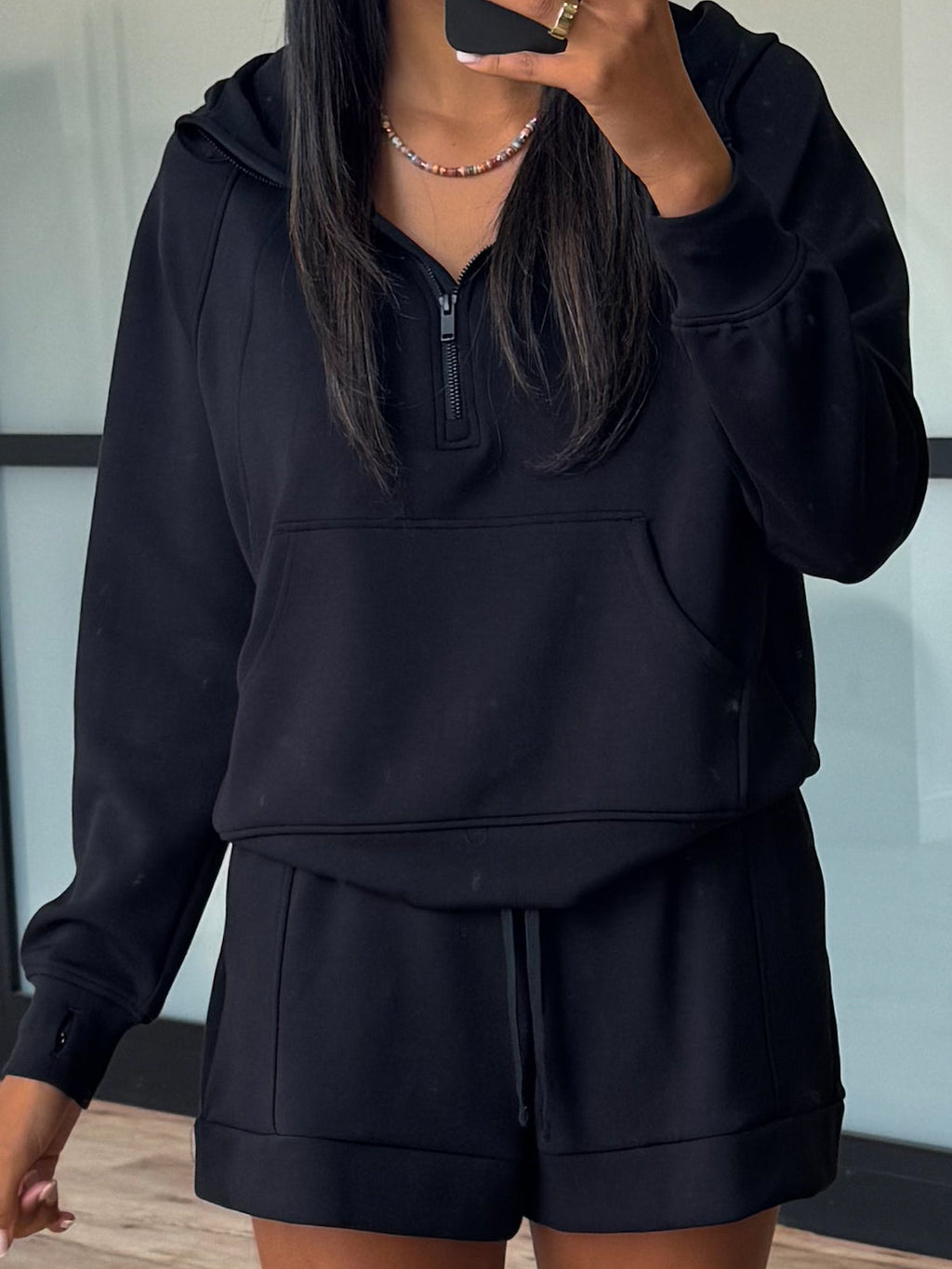 Activate Quarter Zip Hoodie | Black | +Plus Available