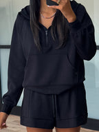 Activate Quarter Zip Hoodie | Black | +Plus Available