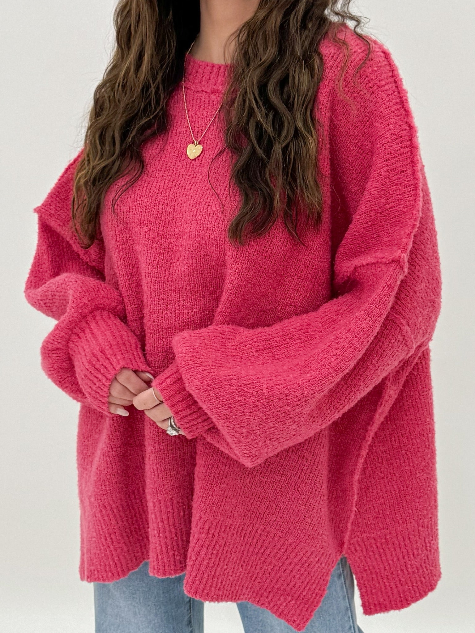 Lev Textured Sweater | Watermelon | +Plus Available | RESTOCK