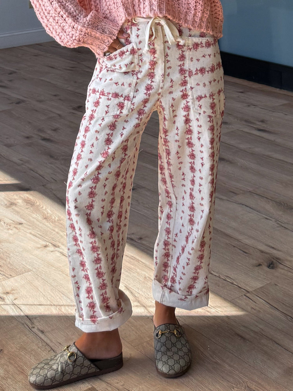 Bloomridge Drawstring Corduroy Pants | Rosewood