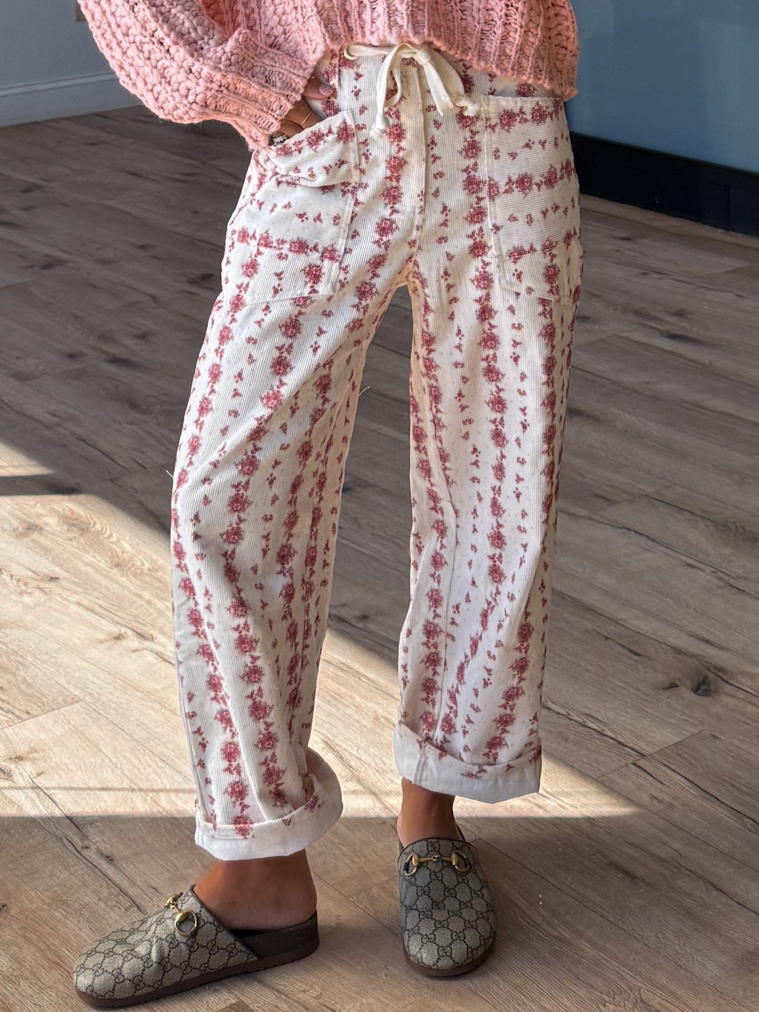 Bloomridge Drawstring Corduroy Pants | Rosewood