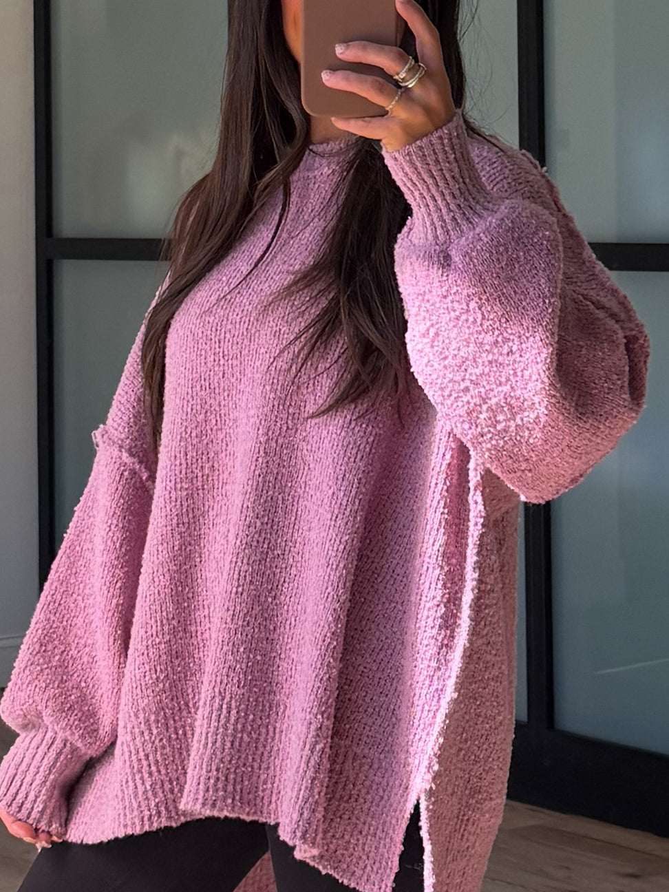 Lev Textured Sweater | Dusty Mauve | +Plus Available