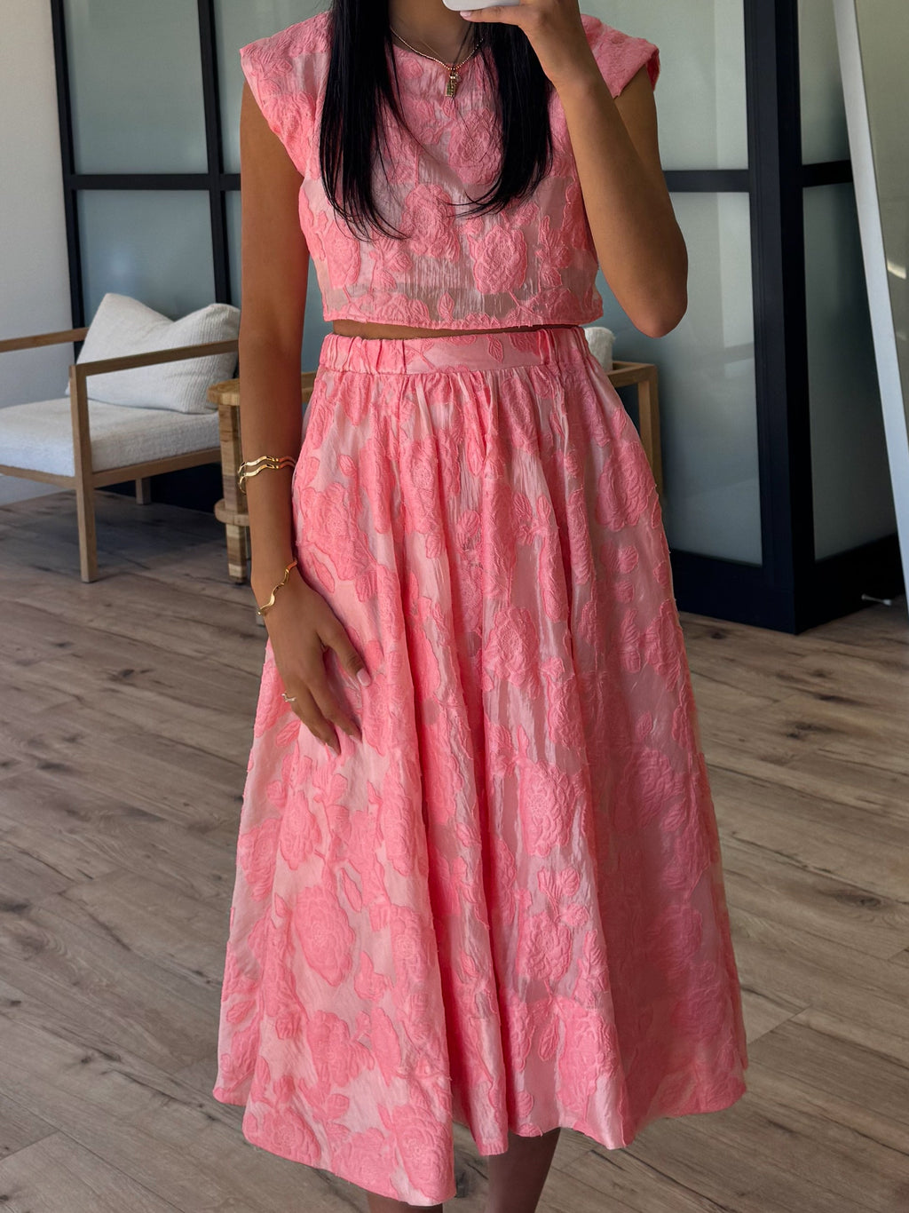 Astoria Floral Top | Coral