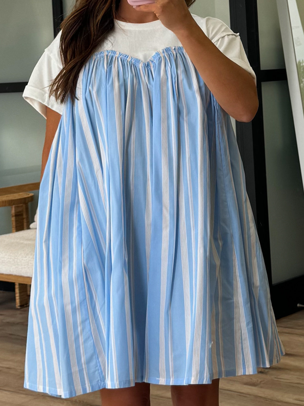 Poplin T-Shirt Dress | Blue | +Plus Available | FINAL SALE