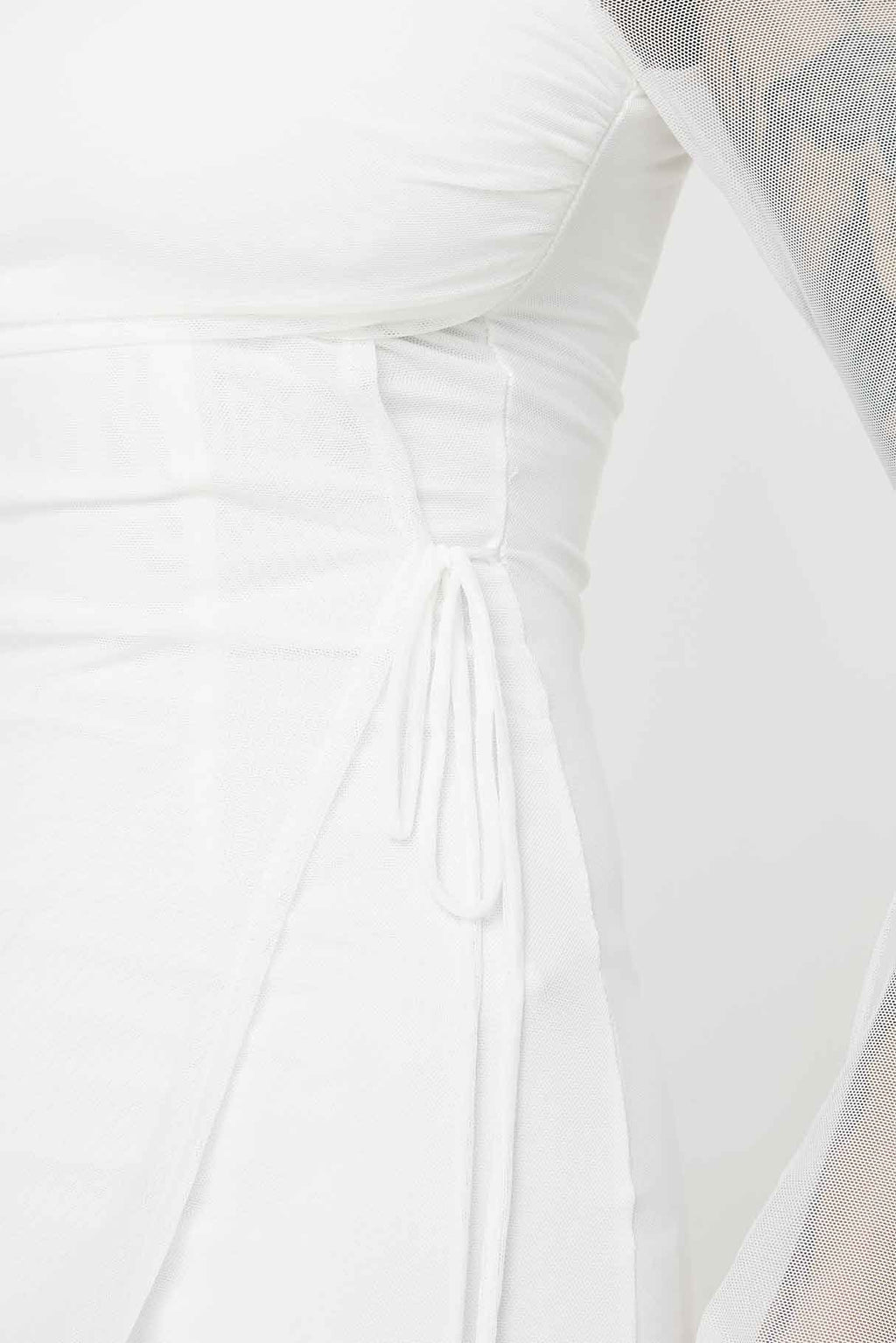 Martinez Long Sleeve Mini Dress White