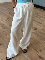 Daybreak Cotton Gauze Pants | White