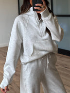 Activate Quarter Zip Hoodie | Light Grey | +Plus Available