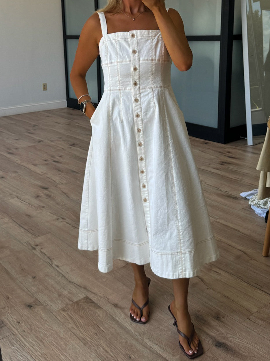 Saltwash Midi Dress | White