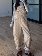 Corduroy Barrel Overalls | Oat | +Plus Available