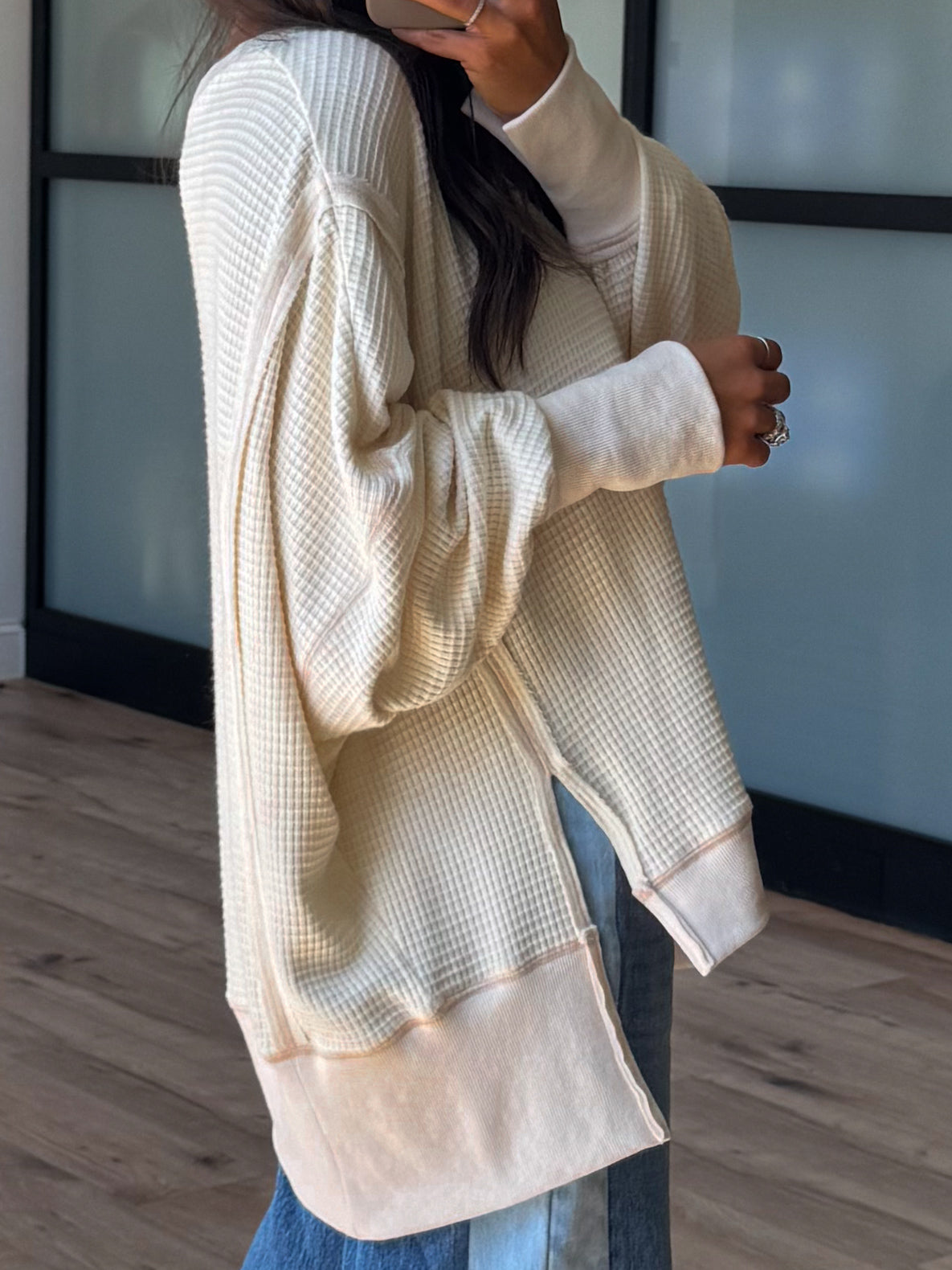 Without A Doubt Waffle Knit Top