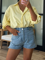 Layken Patch Pocket Denim Shorts