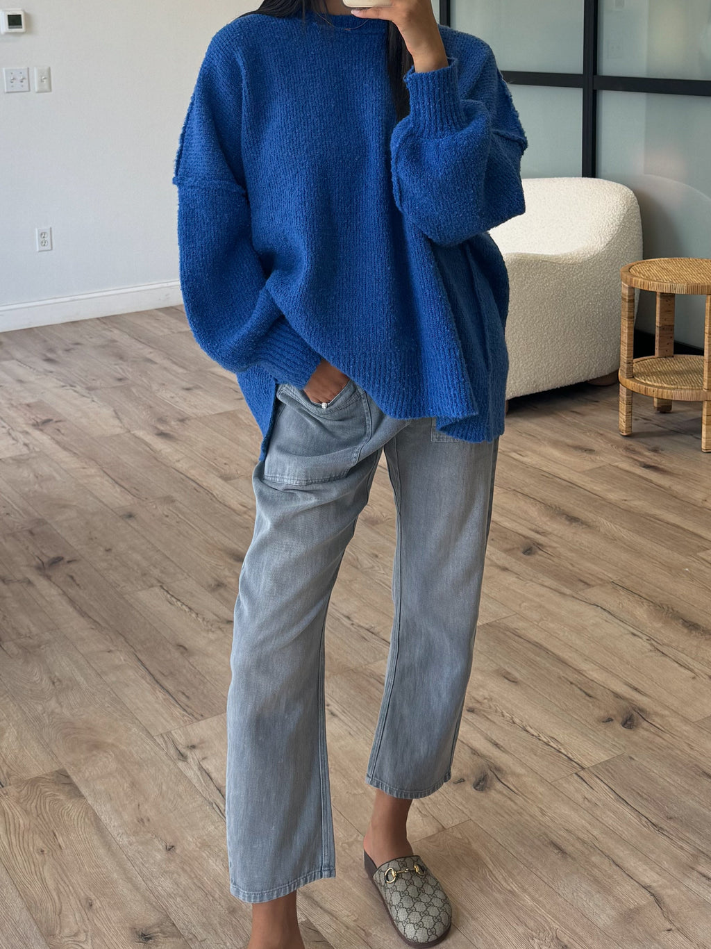 Lev Textured Sweater | Cobalt | +Plus Available | RESTOCK