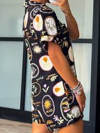 La Dolce Vida Print Romper | Black