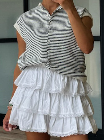 Raleigh Ruffle Skort | White
