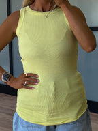 Essential Ribbed Tank | Lemon | +Plus Available | RESTOCK