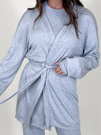 Downtime Ribbed Robe | Grey | +Plus Available | FINAL SALE