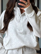 Activate Quarter Zip Hoodie | Light Grey | +Plus Available