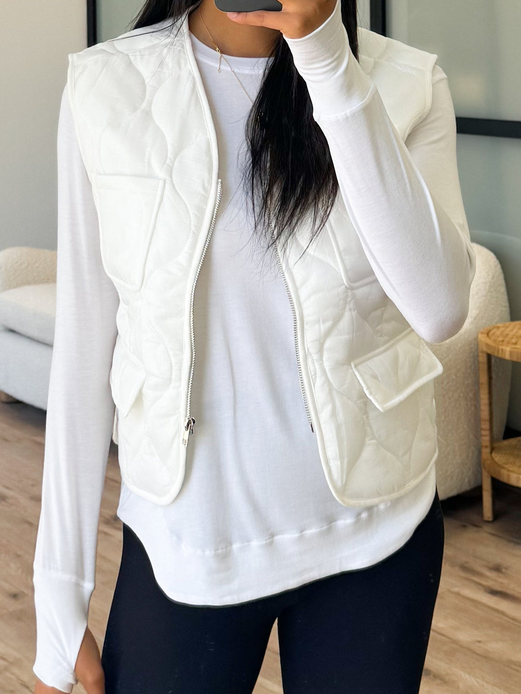 All Seasons Quilted Vest | White | +Plus Available | FINAL SALE