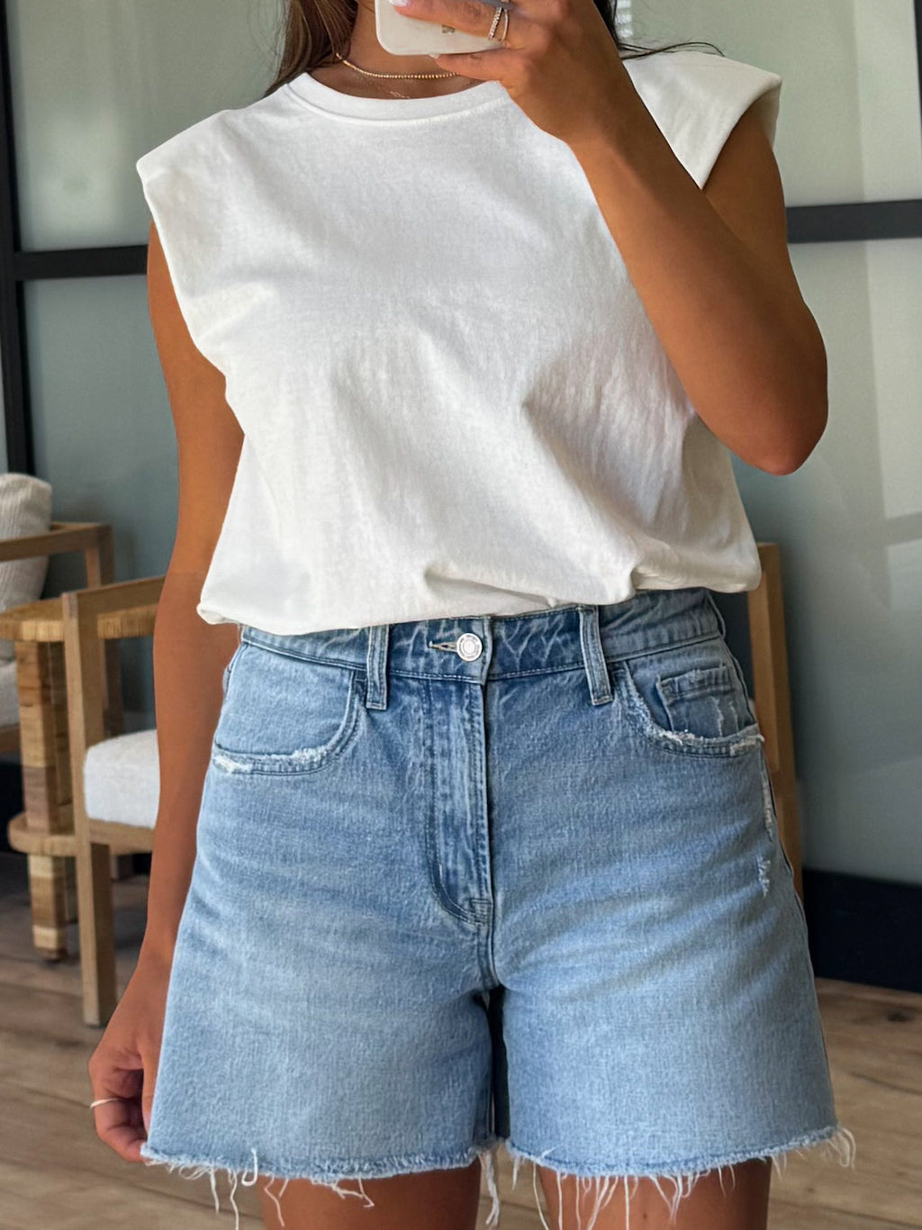 Refined Padded Muscle Tee | White