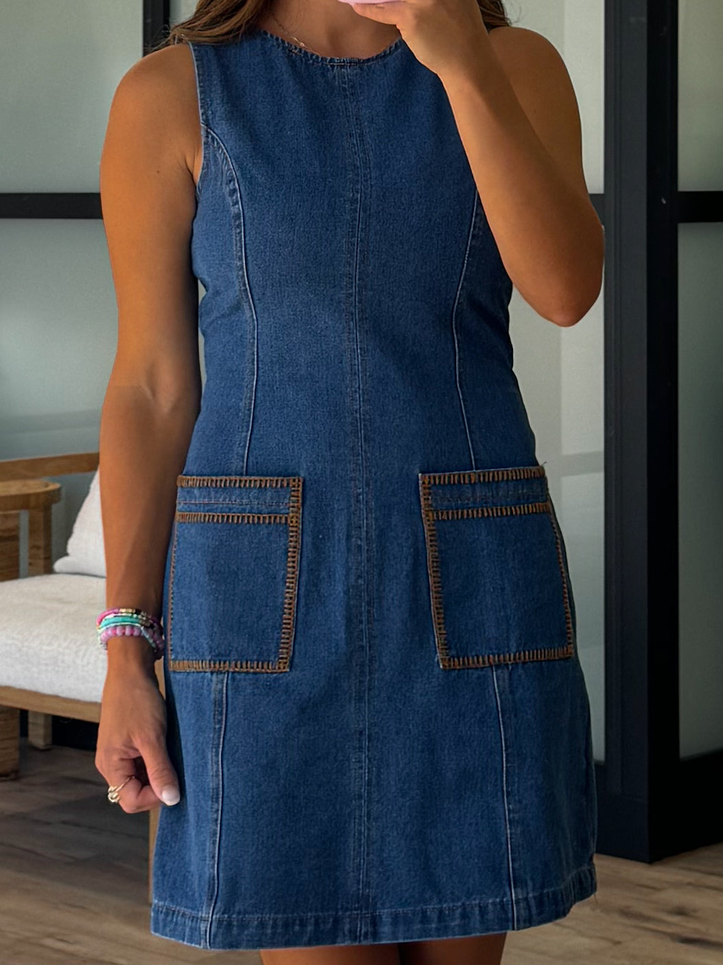 Denim Stitch Dress