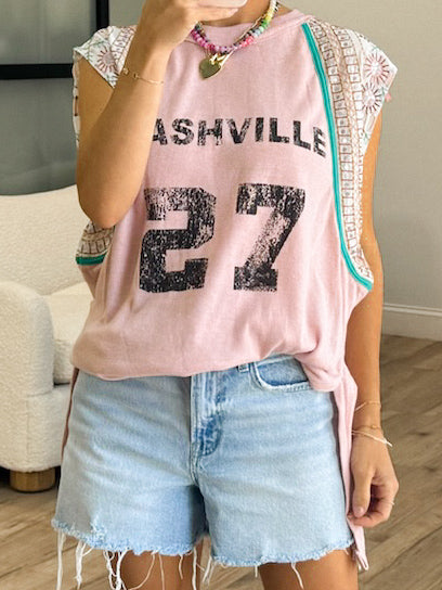'Nashville' Embellished Tee | Blush | +Plus Available | FINAL SALE