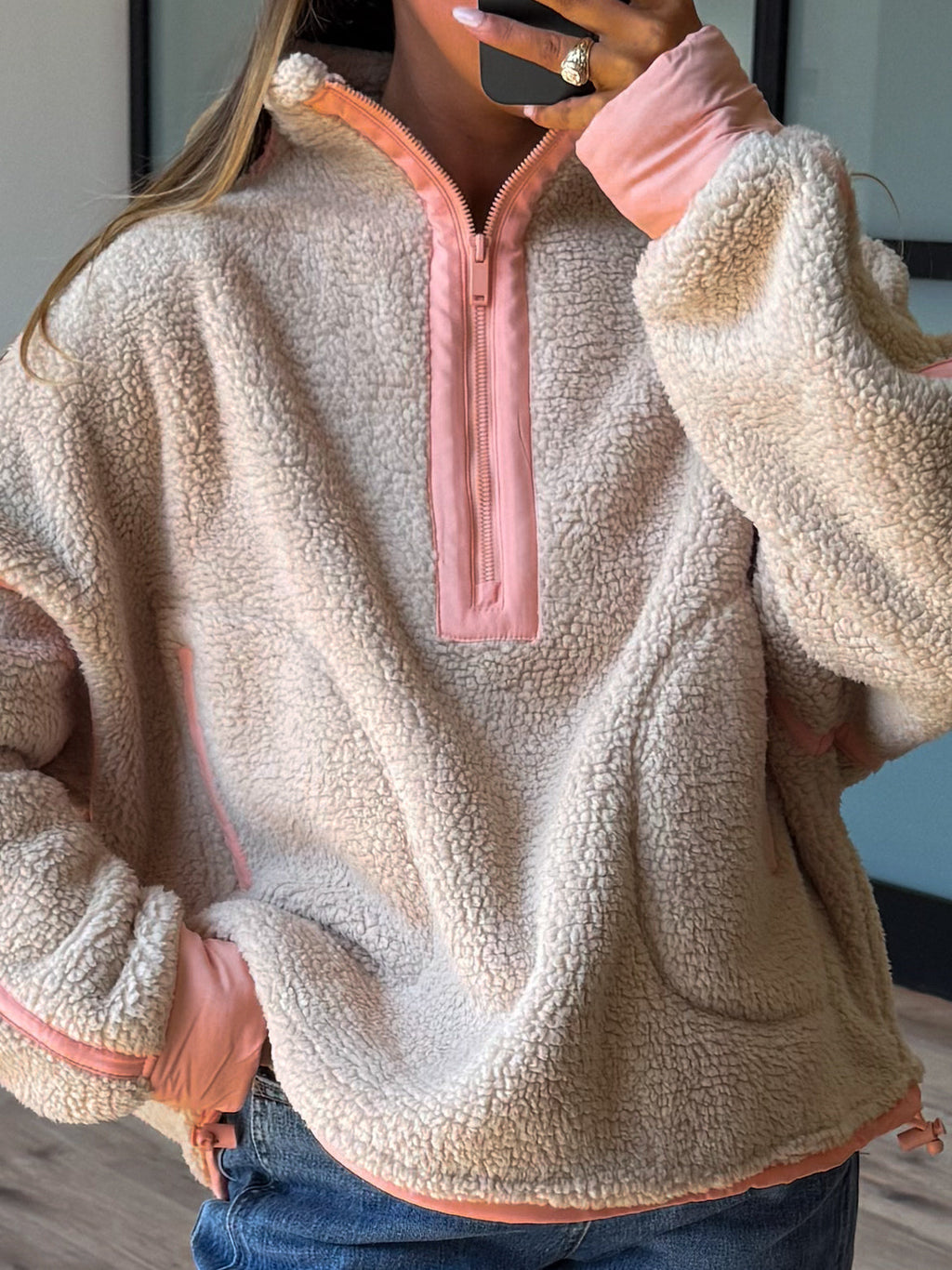 Kota Sherpa Bomber Pullover | Taupe