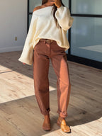 Onset Cropped Barrel Pants | Cocoa
