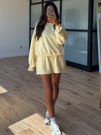 Stone Fade Terry Knit Set | Lemon