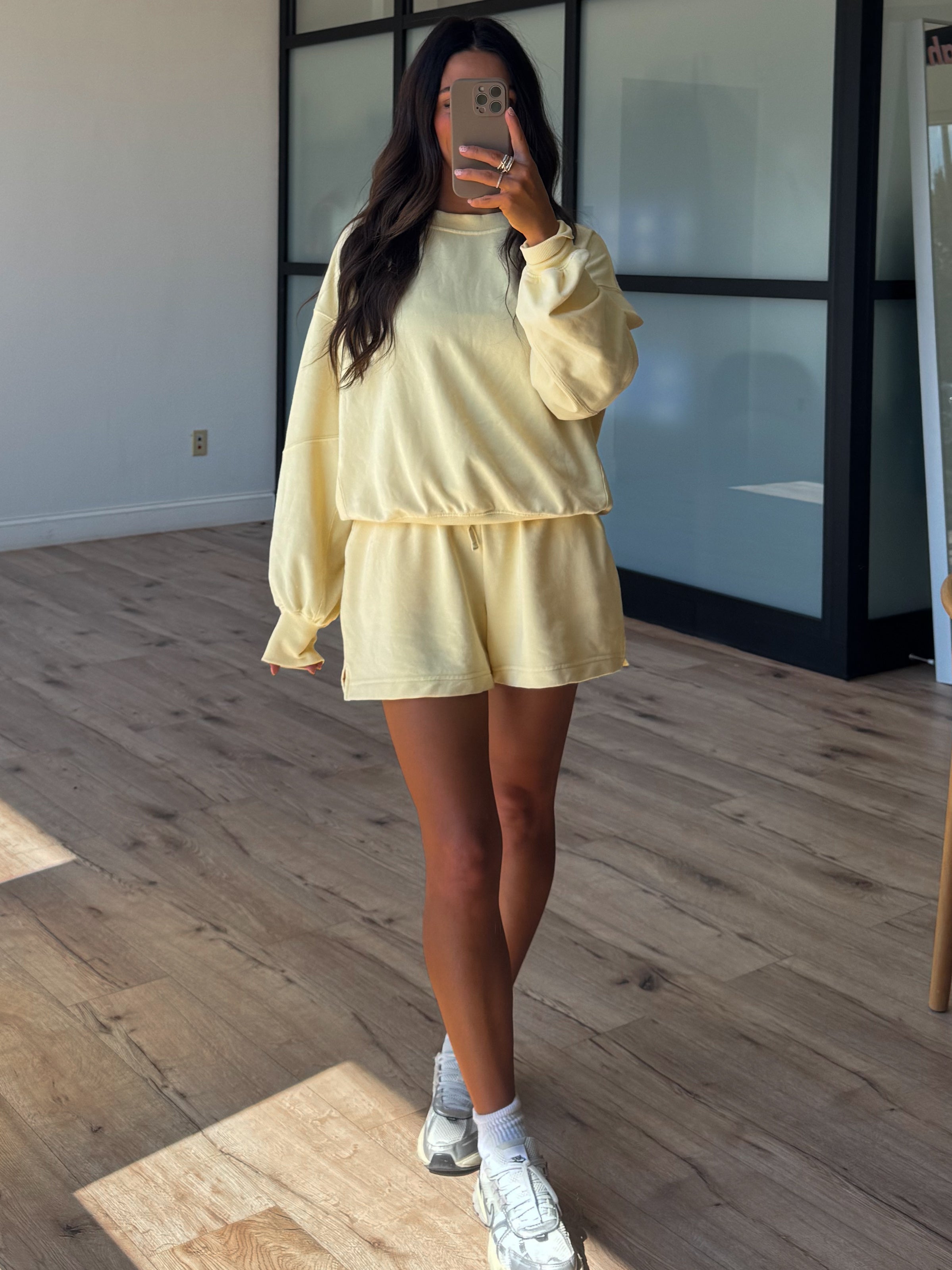 Stone Fade Terry Knit Set | Lemon